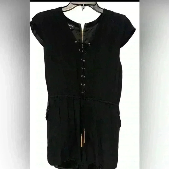 Women’s Black With Gold Accents Bebe Romper - Size Large - Picture 1 of 5